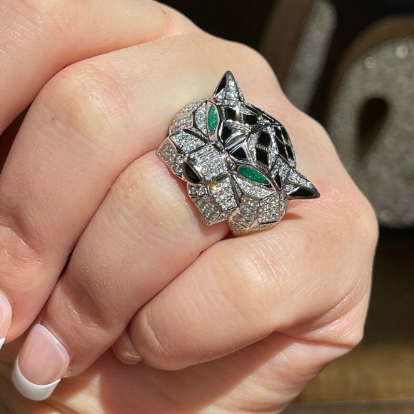 Designer Panthere Panther Ring /Diamond VS-G / 18K - Picture 7 of 11